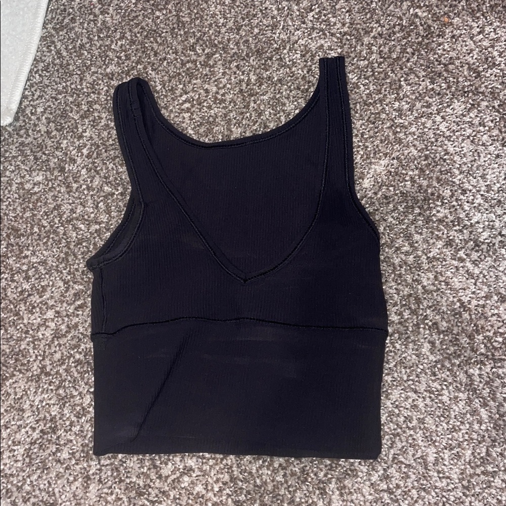 Lululemon Black Ribbed crop top